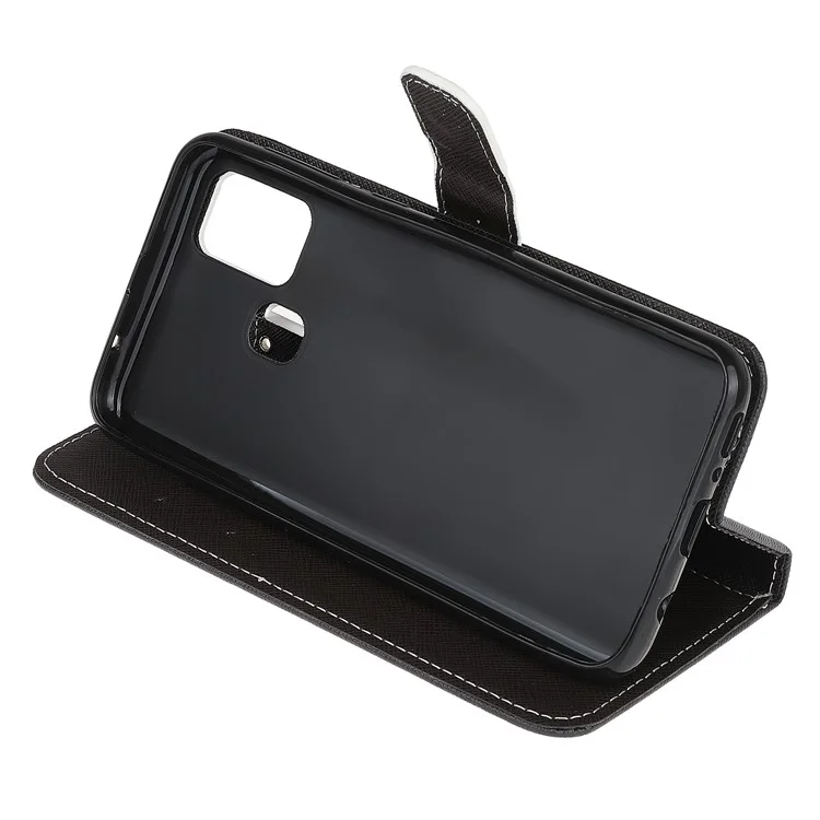 Tecning Printing Texture Incrulle Pichat Telet Case Con Cinturino Per Samsung Galaxy M31 - Occhi di Gatto