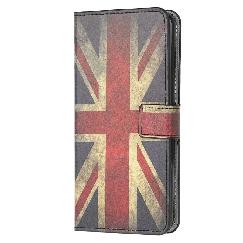 Pattern Printing Leather Wallet Stand Case for Samsung Galaxy A21s Anti-Scratch Surface Phone Shell - Retro UK Flag
