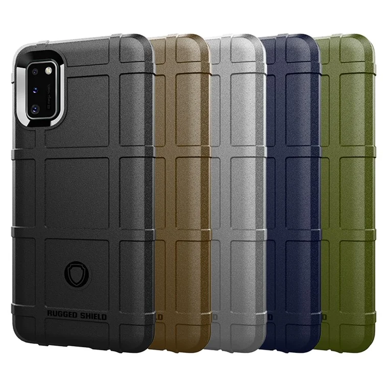 Funda de teléfono Shock-proof Rugged Square Grid Skin TPU para Samsung Galaxy A41 (Versión Global) - Negro