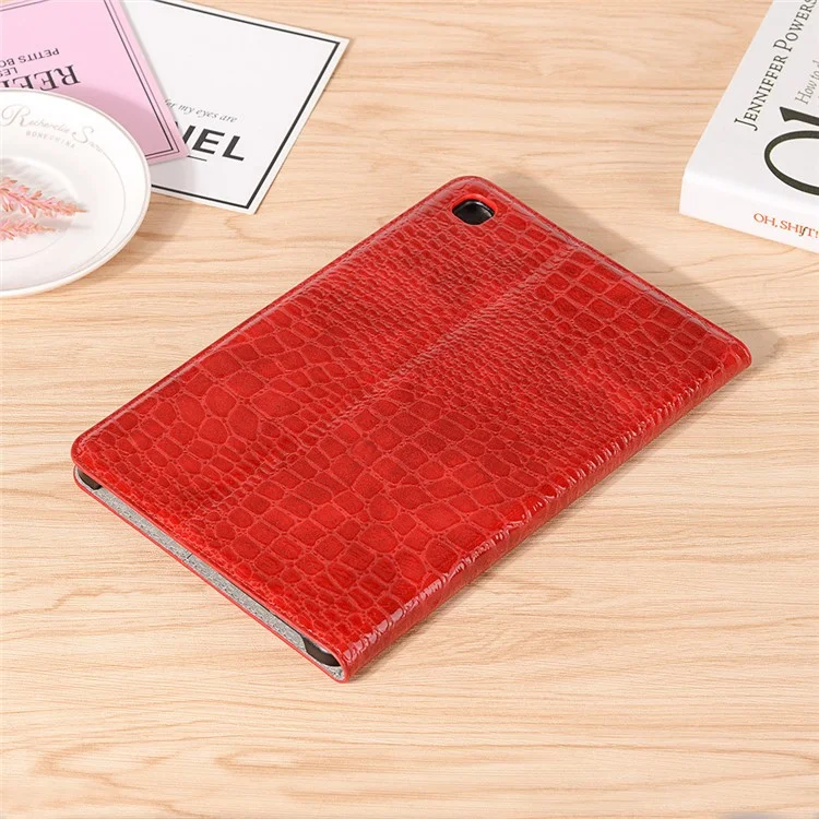 Crocodile Texture Wallet de Cuero Caja de Tableta Inteligente Para Samsung Galaxy Tab S6 Lite P610/P615/S6 Lite (2022) - Rojo