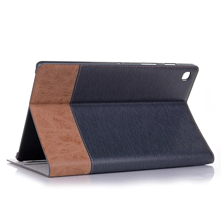 Cross Texture Leather Wallet Smart Tablet Case for Samsung Galaxy Tab S6 Lite (2020) P610 P615 / (2022) / (2024) - Blue