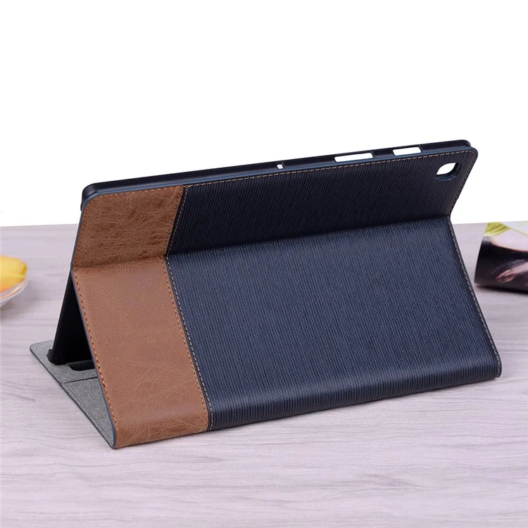 Cross Texture Leather Wallet Smart Tablet Case for Samsung Galaxy Tab S6 Lite (2020) P610 P615 / (2022) / (2024) - Blue