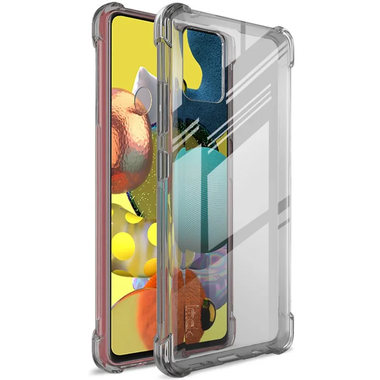Étui de téléphone souple anti-chute IMAK Silky TPU + Film de protection d'écran pour Samsung Galaxy A51 5G SM-A516 - Gris