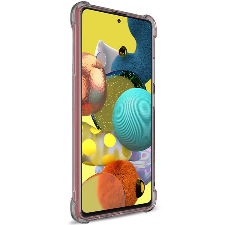 Étui de téléphone souple anti-chute IMAK Silky TPU + Film de protection d'écran pour Samsung Galaxy A51 5G SM-A516 - Gris