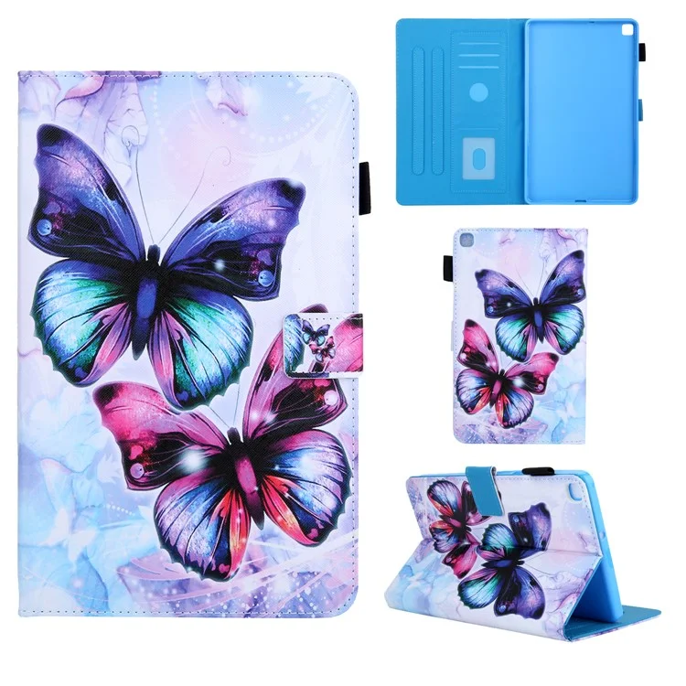 Pattern Printing Leather Card Holder Tablet Protective Case for Samsung Galaxy Tab A 8.0 Wi-Fi (2019) SM-T290 - Butterfly