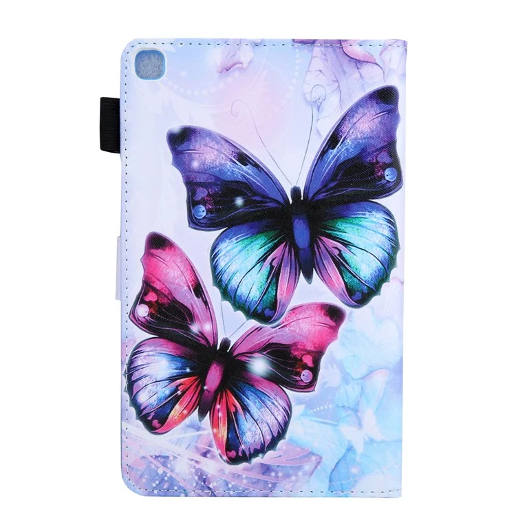 Pattern Printing Leather Card Holder Tablet Protective Case for Samsung Galaxy Tab A 8.0 Wi-Fi (2019) SM-T290 - Butterfly