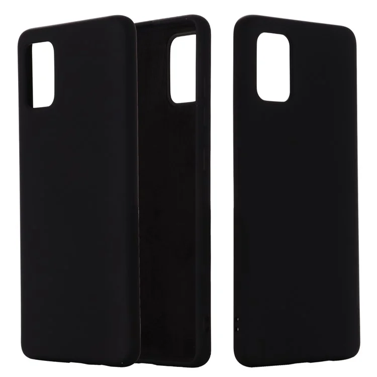 Flexible Liquid Silicone Phone Protector Cover for Samsung Galaxy A51 5G SM-A516 - Black