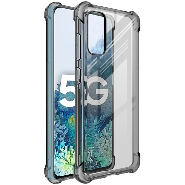 Funda de teléfono antideslizante de TPU sedosa + Película protectora de pantalla para Samsung Galaxy S20 4G/S20 5G - Gris 