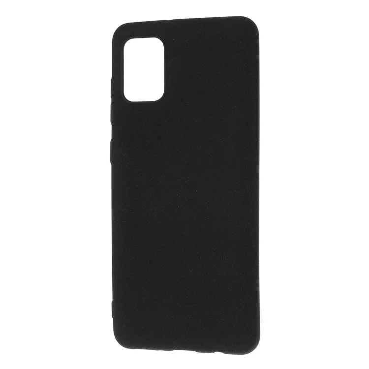 Case de Teléfono de Diseño Elegante de TPU Mate de Doble Cara Para Samsung Galaxy A31 - Negro