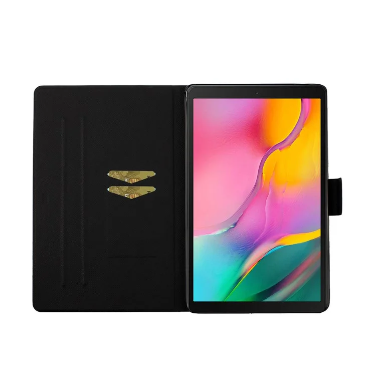 Porte-cartes à motif floral avec support pour tablette pour Samsung Galaxy Tab A 10.1 (2019) T510 - Fleur bleue