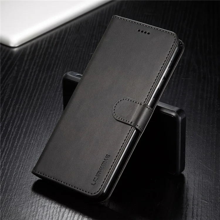 LC.IMEEKE Wallet Leather Shell for Samsung Galaxy A71 5G SM-A716 - Black