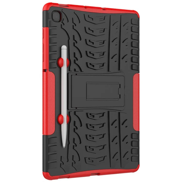 Modèle de Pneu Cool PC + Coque Antidérapante TPU Avec Kickstand Pour Samsung Galaxy Tab S6 Lite P610 / P615 / S6 Lite (2022) - Rouge