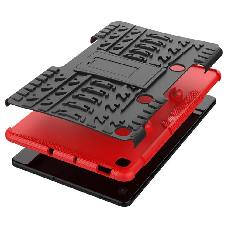 Modèle de Pneu Cool PC + Coque Antidérapante TPU Avec Kickstand Pour Samsung Galaxy Tab S6 Lite P610 / P615 / S6 Lite (2022) - Rouge