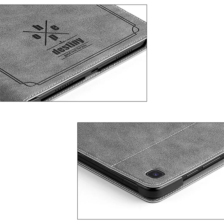 Cubierta Protectora de Tableta PU de Patrón de Ciervo Ultra Delgado Para Samsung Galaxy Tab S6 Lite P610/P615/S6 Lite (2022) - Gris