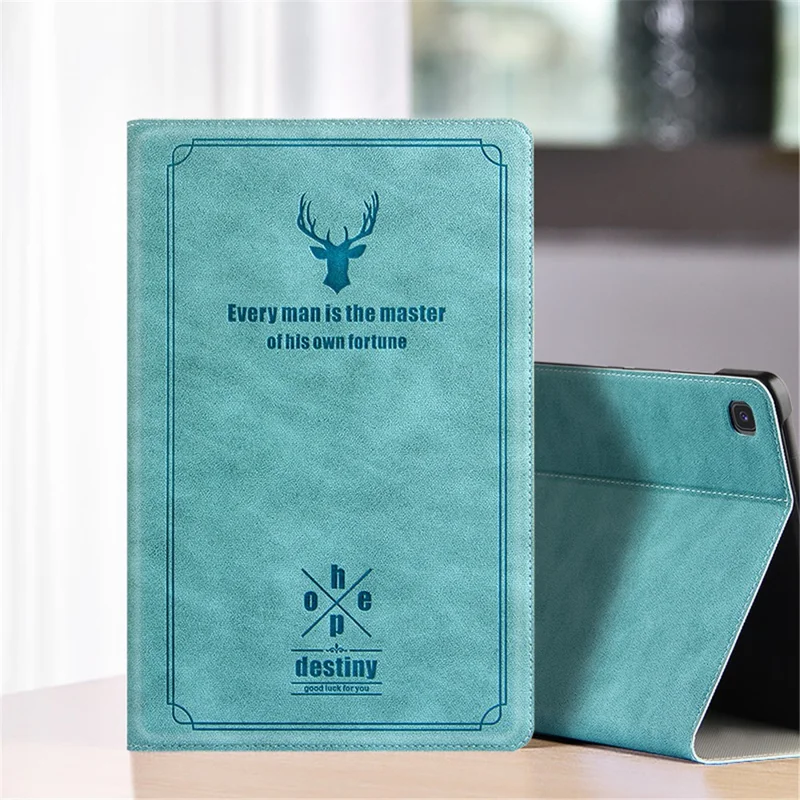 Ultra-thin Deer Pattern PU Leather + PC Tablet Protective Cover for Samsung Galaxy Tab S6 Lite (2020) P610 P615 / (2022) / (2024) - Blue