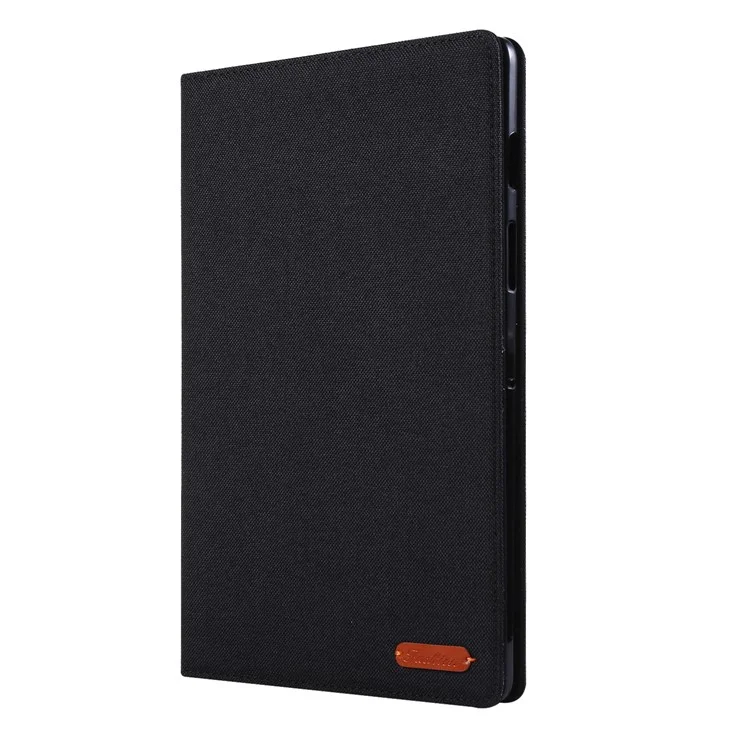 Cartão de Textura de Tecido Slots de Cartão Suporte de Couro Caso para Samsung Galaxy Tab S5e SM-T720 - Preto
