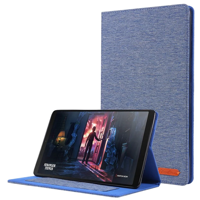 Cloth Texture Card Slots Stand Leather Cover for Samsung Galaxy Tab A 10.1 (2019) T510/T515 - Blue
