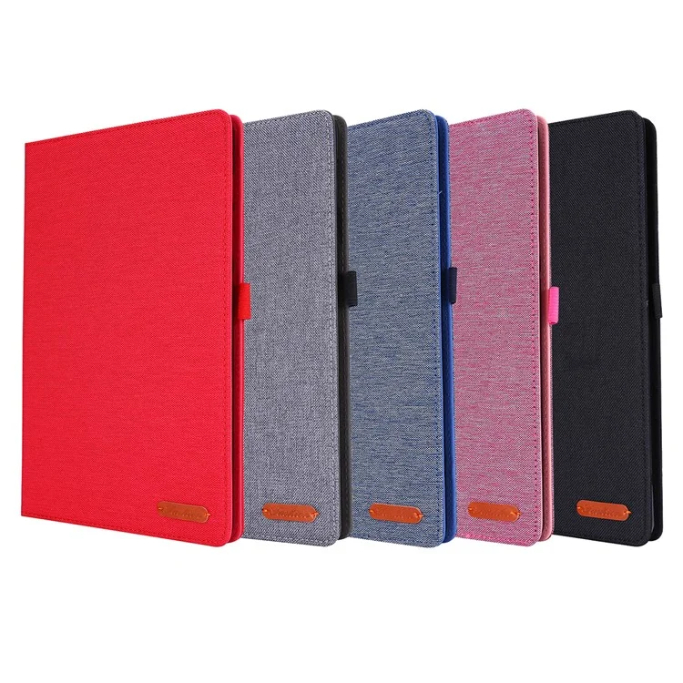 Cloth Texture Card Slots Stand Leather Protective Shell for Samsung Galaxy Tab S6 Lite (2020) / (2022) / (2024) - Blue