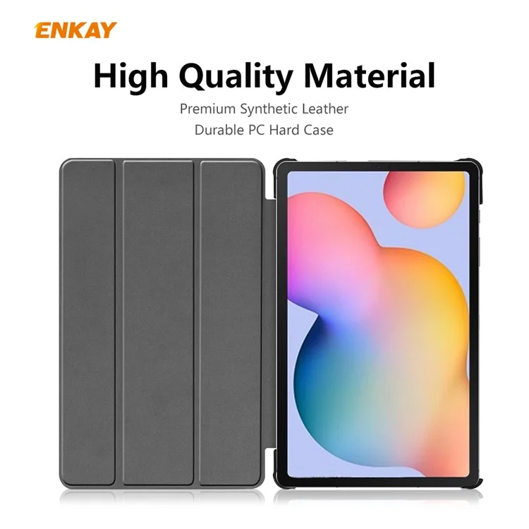 Étui intelligent en cuir PU à rabat triple pour Samsung Galaxy Tab S6 Lite (2020) P610 P615 / (2022) / (2024) - Bleu foncé
