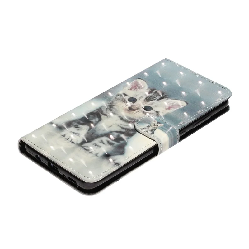 Light Spot Decor Pattern Embossed Leather Case Wallet Phone Cover for Samsung Galaxy A20e - Cat