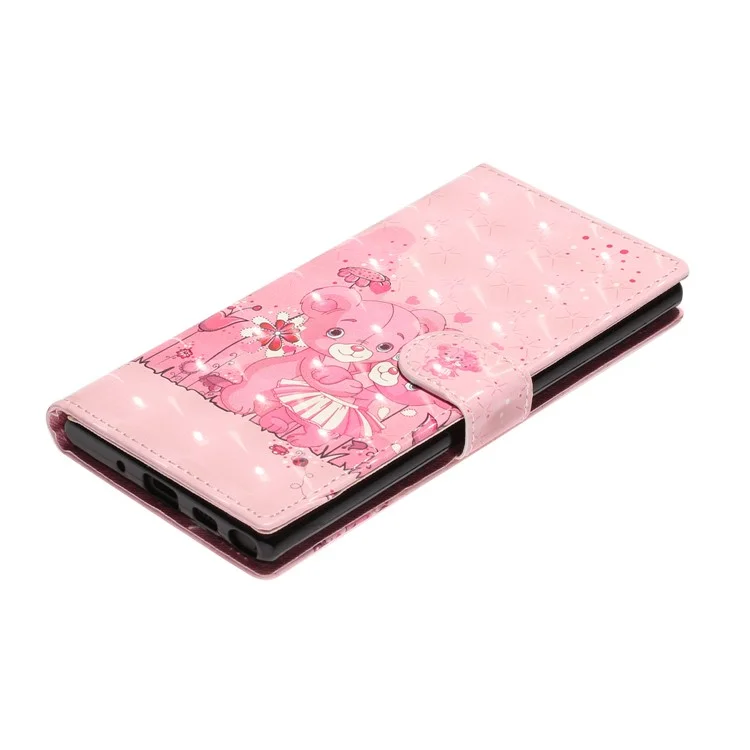 Leichtes Spot Dekor Gemustert Leder Brieftaschenhülle Für Samsung Galaxy Note 10 Plus - Bären