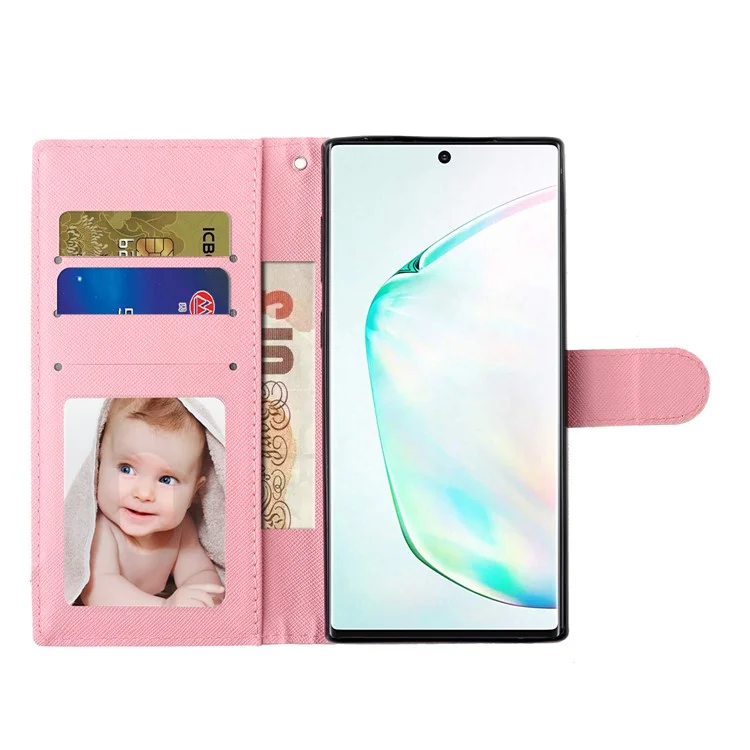 Leichtes Spot Dekor Gemustert Leder Brieftaschenhülle Für Samsung Galaxy Note 10 Plus - Bären