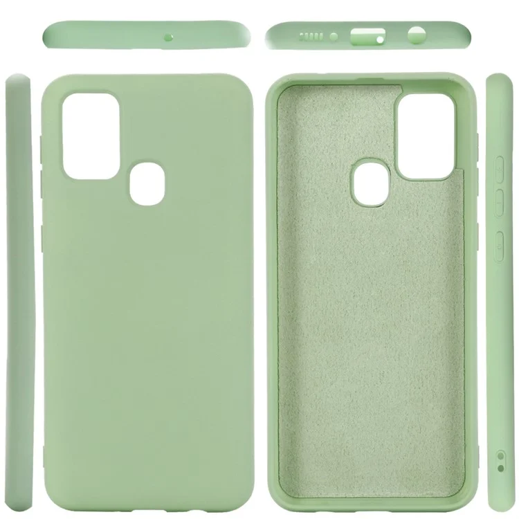 Liquid Silicone Shell Phone Case for Samsung Galaxy A21s Close-Fitting Phone Accessory - Green