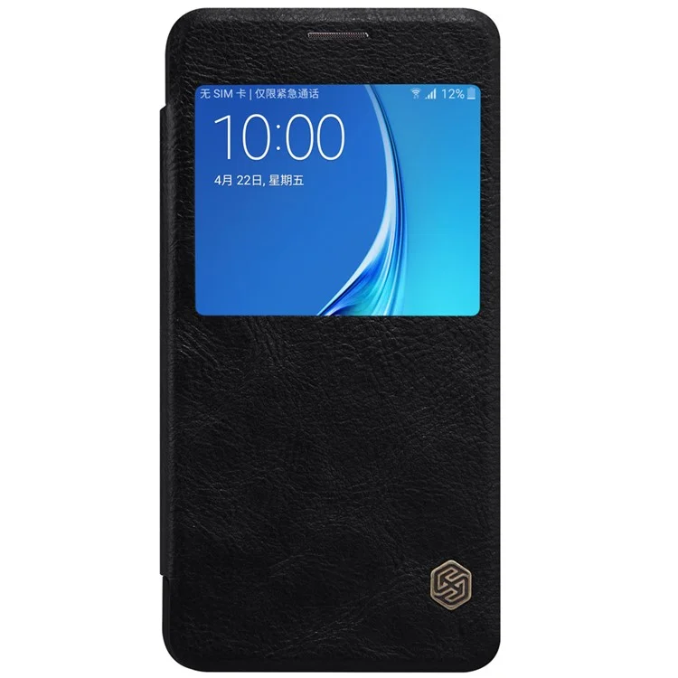 NILLKIN Qin Series Window View Leather Case for Samsung Galaxy J7 (2016) - Black