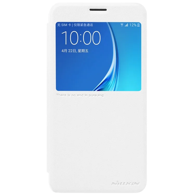 NILLKIN Sparkle Series for Samsung Galaxy J7 (2016) View Window Leather Case - White