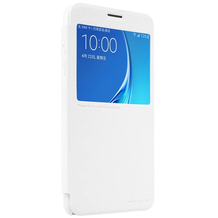 NILLKIN Sparkle Series for Samsung Galaxy J7 (2016) View Window Leather Case - White