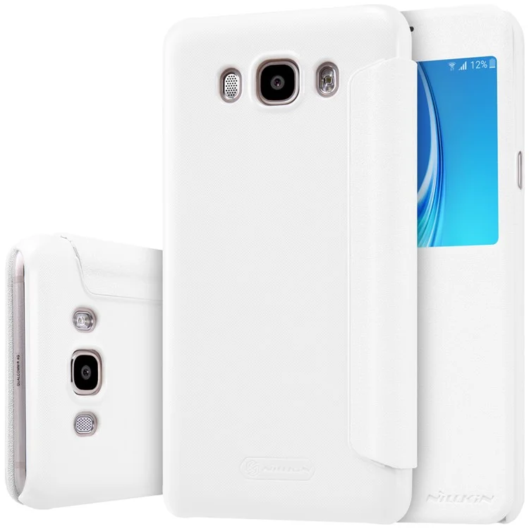 NILLKIN Sparkle Series for Samsung Galaxy J7 (2016) View Window Leather Case - White