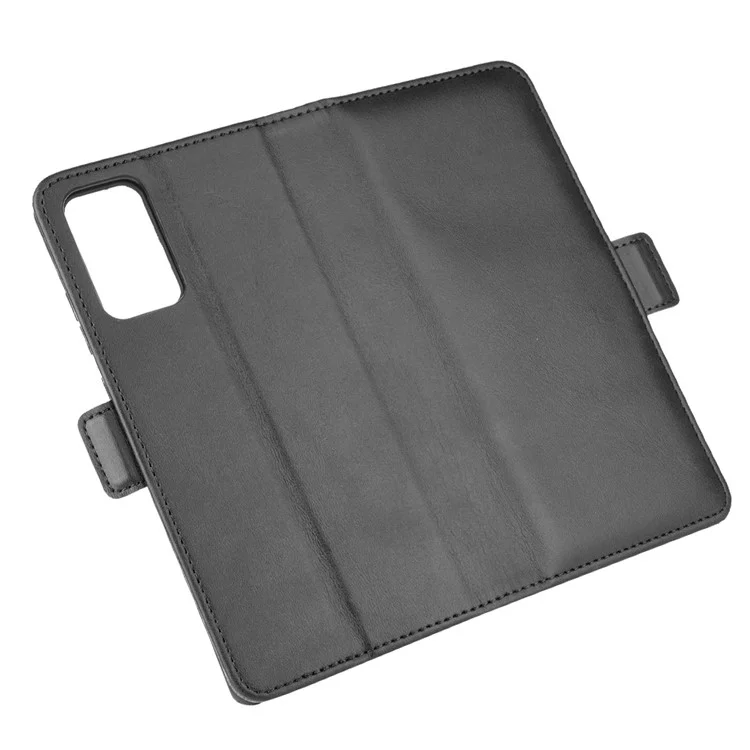 Magnet Adsorption Leather Wallet Stand Phone Case for Samsung Galaxy Note20/Note20 5G - Black