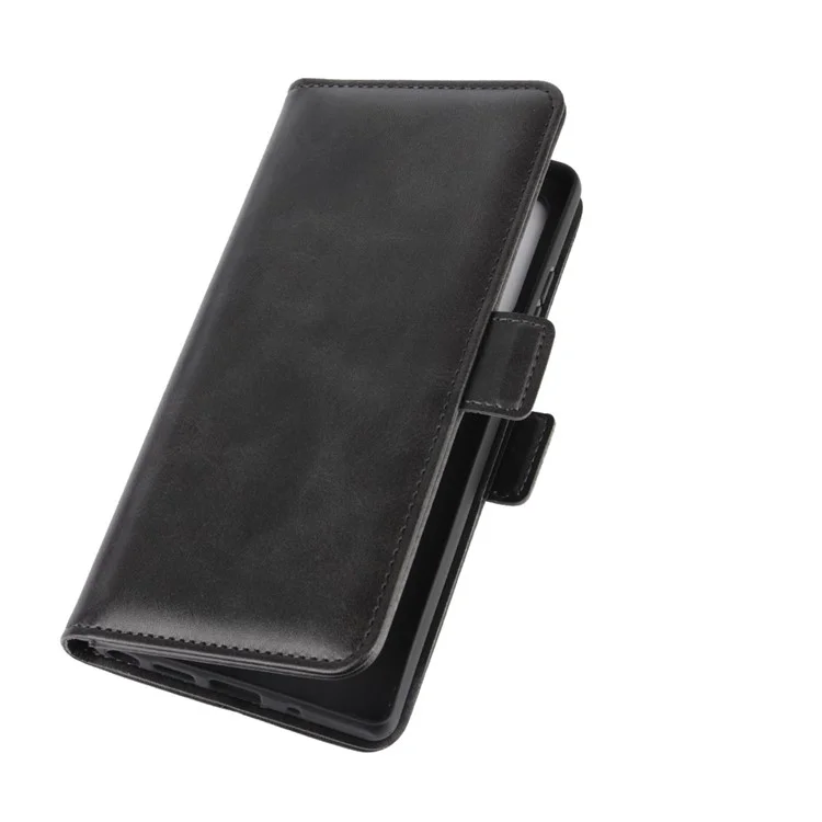 Magnet Adsorption Leather Wallet Stand Phone Case for Samsung Galaxy Note20/Note20 5G - Black