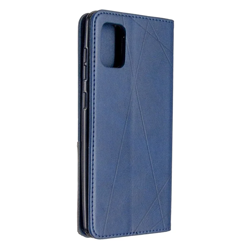 Geometric Pattern Auto-Absorbed Leather Cover for Samsung Galaxy A31 - Blue