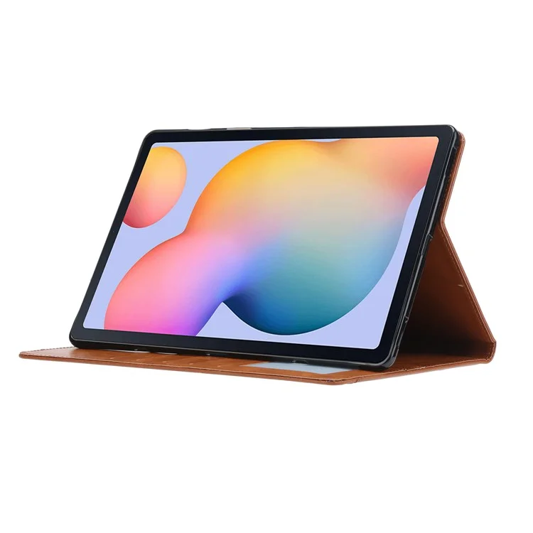 Auto-absorbed Case PU Leather Shell for Samsung Galaxy Tab S6 Lite (2020) P610 P615 / (2022) / (2024) - Brown