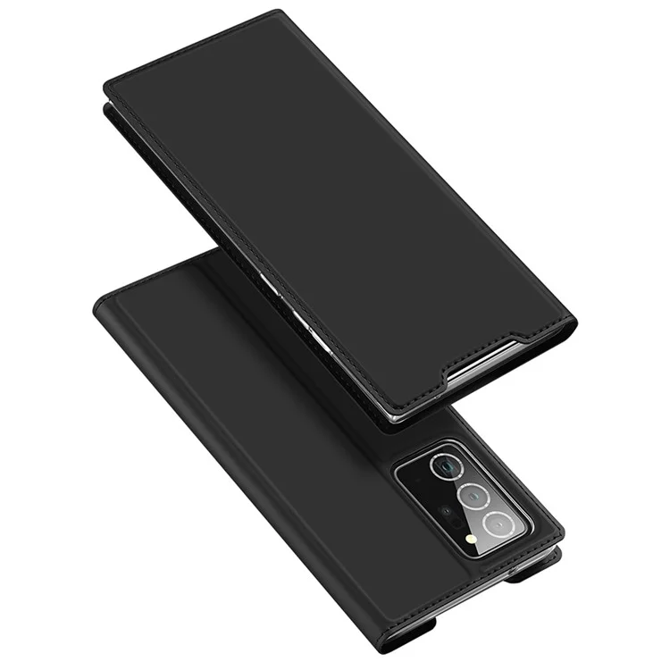 Dux Ducis Skin Pro Série Delicada Hand Feeling Leather Case Com Slot de Cartão e Suporte Para Samsung Galaxy Note20 Ultra / Note20 Ultra 5G - Preto