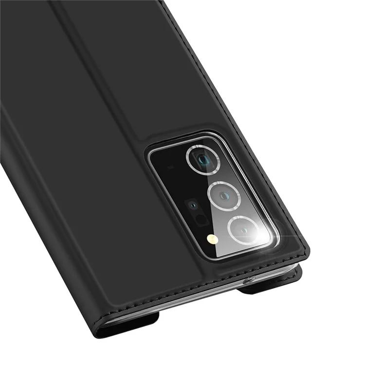 DUX DUCIS Série Skin Pro Étui en cuir délicat avec fente pour carte et support pour Samsung Galaxy Note20 Ultra / Note20 Ultra 5G - Noir 