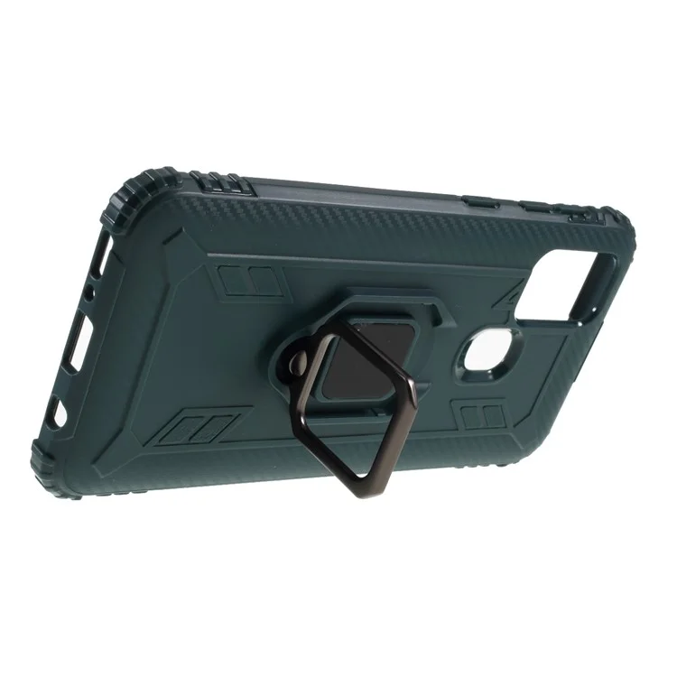 Telefonabdeckung Finger Ring Kickstand TPU Back -hülle Für Samsung Galaxy M31 - Grün
