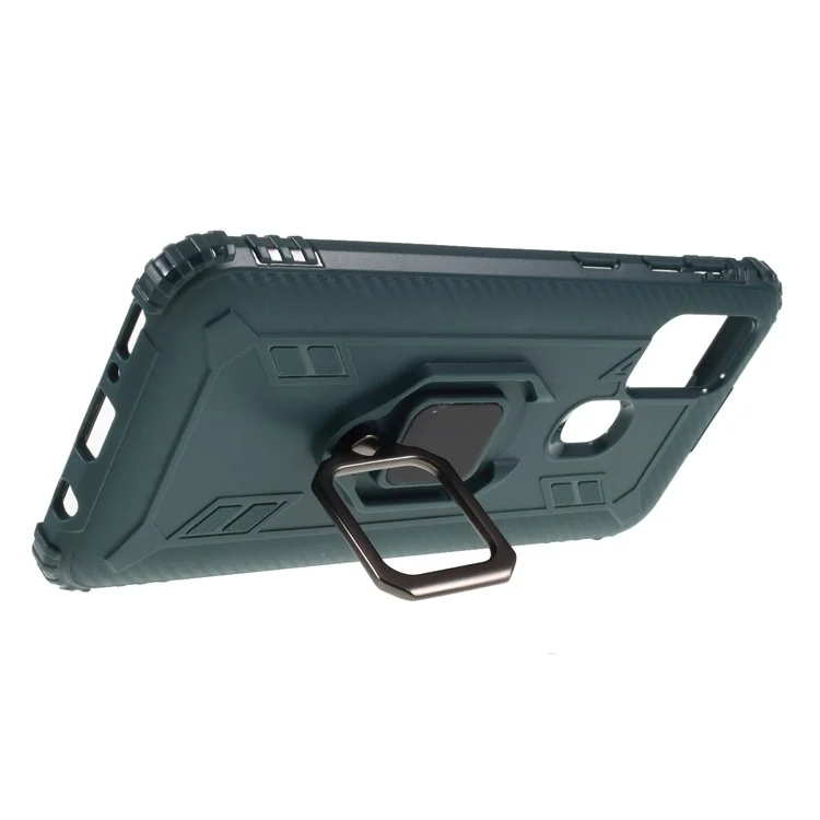 Telefonabdeckung Finger Ring Kickstand TPU Back -hülle Für Samsung Galaxy M31 - Grün