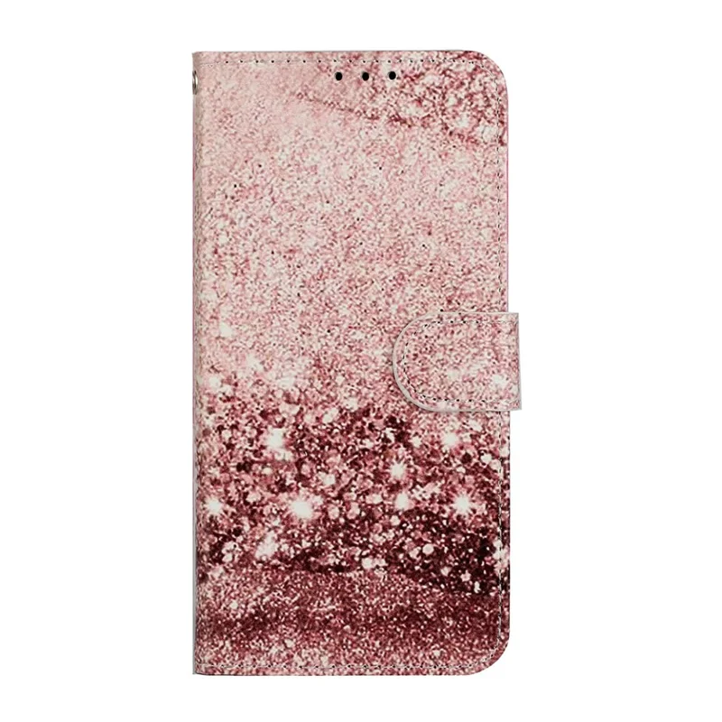 Foliaz z nadrukiem w stylu imitacja skórzana etui portfelowe na telefon komórkowy dla Samsung Galaxy A41 (wersja globalna) - złoty