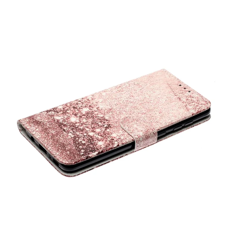 Foliaz z nadrukiem w stylu imitacja skórzana etui portfelowe na telefon komórkowy dla Samsung Galaxy A41 (wersja globalna) - złoty