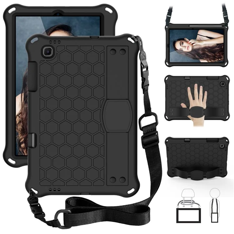 Honeycomb Texture Eva Tablet Combo Combo Con Correa Para el Hombro Para Samsung Galaxy Tab S6 Lite P610/P615/S6 Lite (2022) - Negro