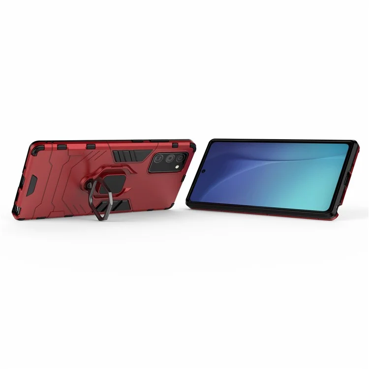 With Kickstand PC TPU Case for Samsung Galaxy Note 20/Note 20 5G - Red