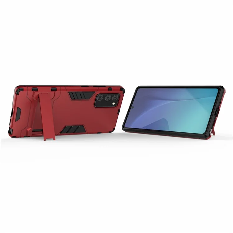 PC + TPU Case with Kickstand for Samsung Galaxy Note 20/Note 20 5G - Red