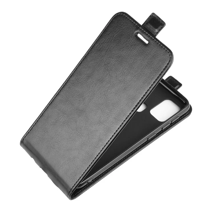 Crazy Horse Vertical Flip Leth Mobile Phone Casing Per Samsung Galaxy M31 - Nero