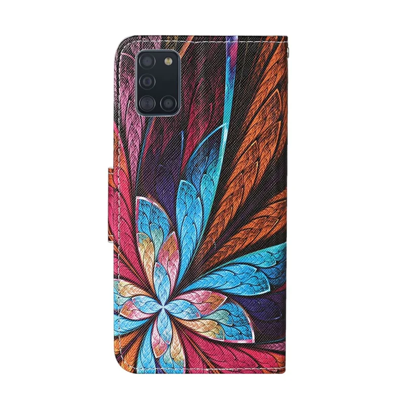 Pattern Printing Flip Leather Cover Wallet Phone Case for Samsung Galaxy A31 - Beautiful Flower