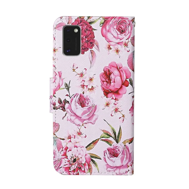 Cobertura De Impressão Padrão Flip Couro Carteira Stand Shell Protetor Para Samsung Galaxy A41 (versão Global) - Flores