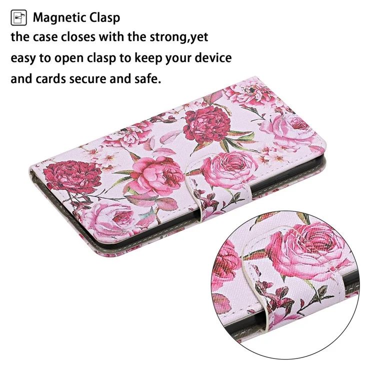 Pattern Printing Cover Flip Leather Wallet Stand Protective Shell for Samsung Galaxy A41 (Global Version) - Flowers
