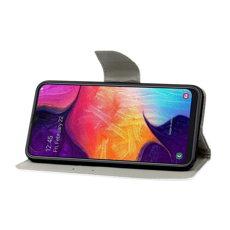 Cobertura De Impressão Padrão Flip Couro Carteira Stand Shell Protetor Para Samsung Galaxy A41 (versão Global) - Flores