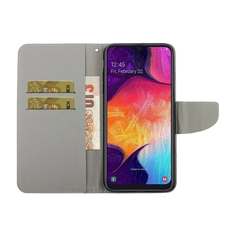 Pattern Printing Cover Flip Leather Wallet Stand Protective Shell for Samsung Galaxy A41 (Global Version) - Flowers